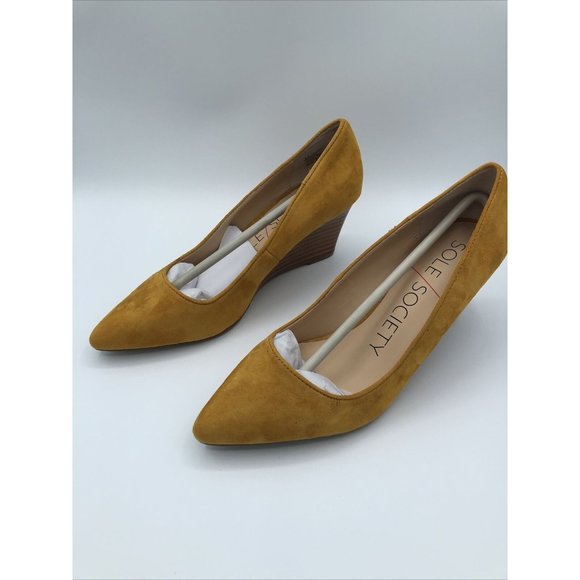 Sole Society Baked Yellow Wedge Heel Size 6M - Picture 2 of 12